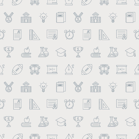 School line icon pattern setのイラスト素材