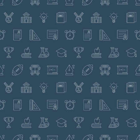 School line icon pattern setのイラスト素材