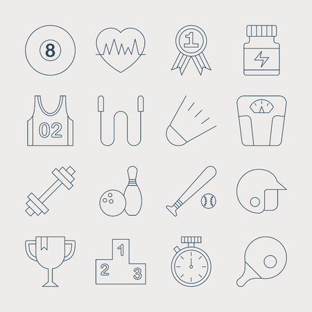 Sport line icon setのイラスト素材