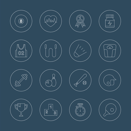 Sport line icon setのイラスト素材