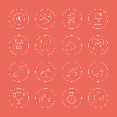 Sport line icon setのイラスト素材