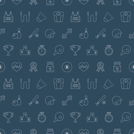 Sport line icon pattern setのイラスト素材