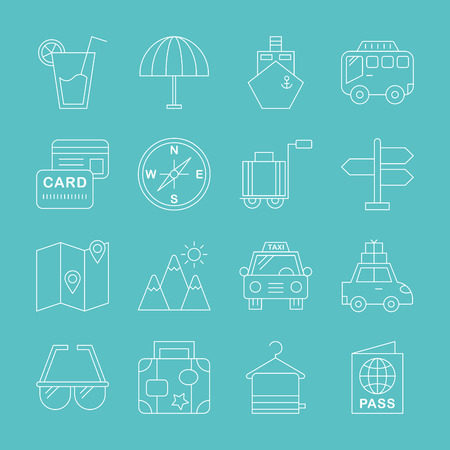 Travel line icon setのイラスト素材