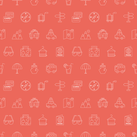 Travel line icon pattern setのイラスト素材
