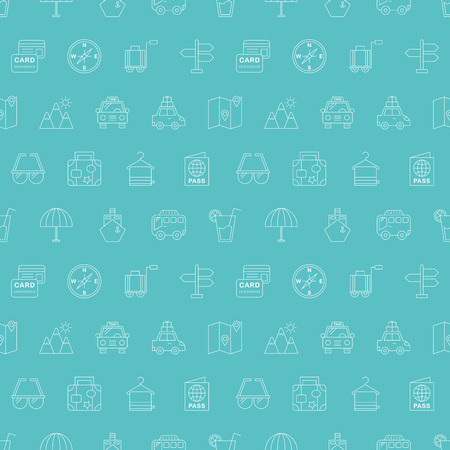 Travel line icon pattern setのイラスト素材