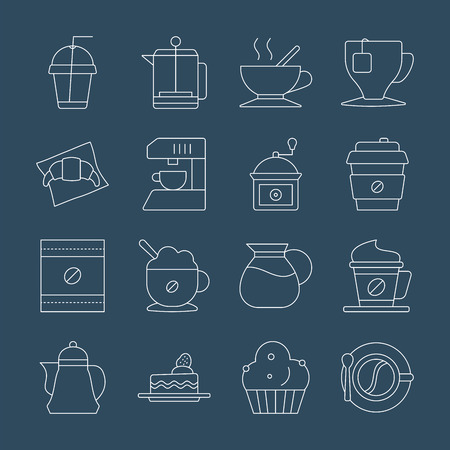 Coffee line icon setのイラスト素材