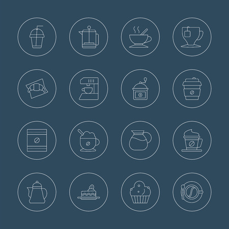 Coffee line icon setのイラスト素材