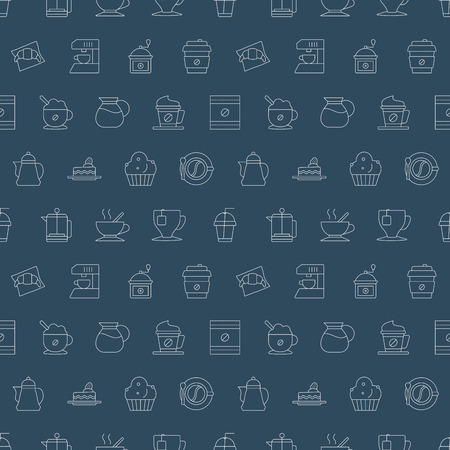 Coffee line icon pattern setのイラスト素材