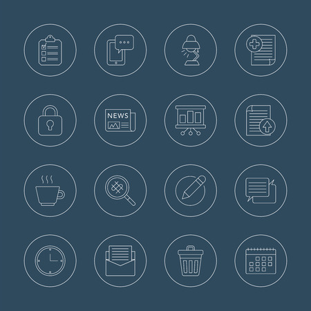 Office line icon setのイラスト素材