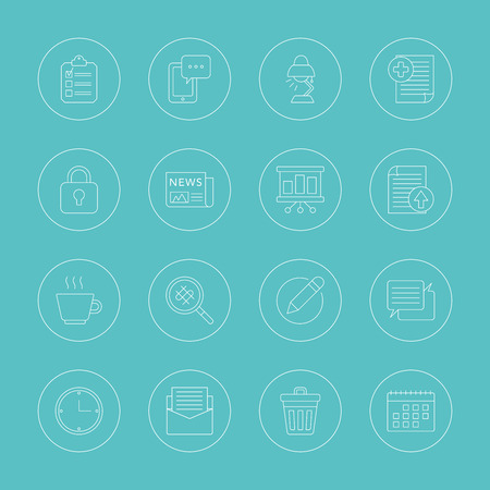 Office line icon setのイラスト素材