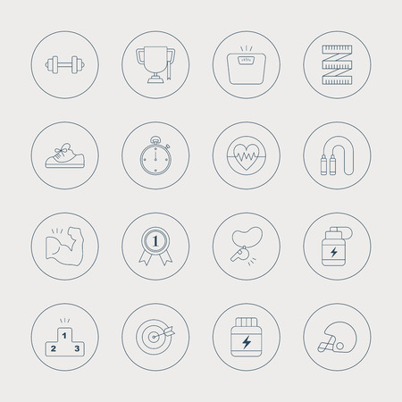 Sport line icon setのイラスト素材