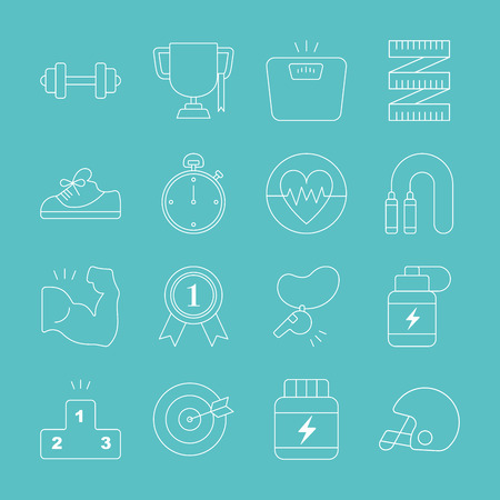 Sport line icon setのイラスト素材