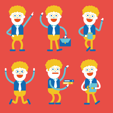 Character illustration design. Businessman set cartoonのイラスト素材