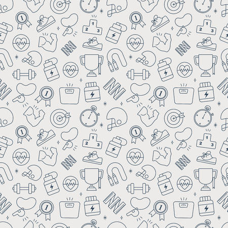 Sport line icon pattern setのイラスト素材