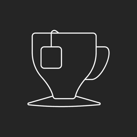 hot tea line iconのイラスト素材