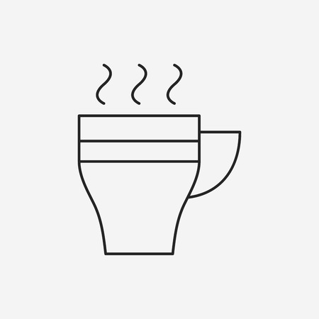 hot coffee line iconのイラスト素材