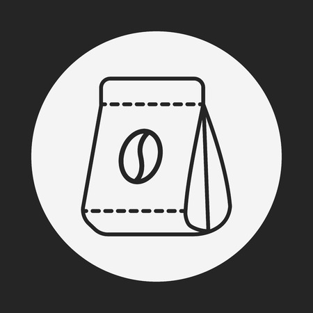 coffee bean bag line iconのイラスト素材
