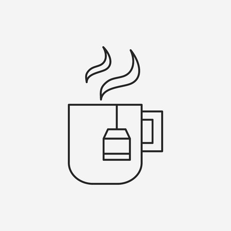 hot tea line iconのイラスト素材