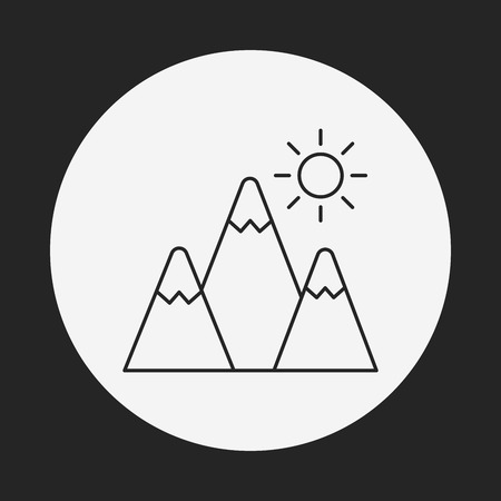 mountain line iconのイラスト素材