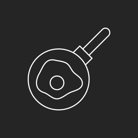 Omelette pan line iconのイラスト素材