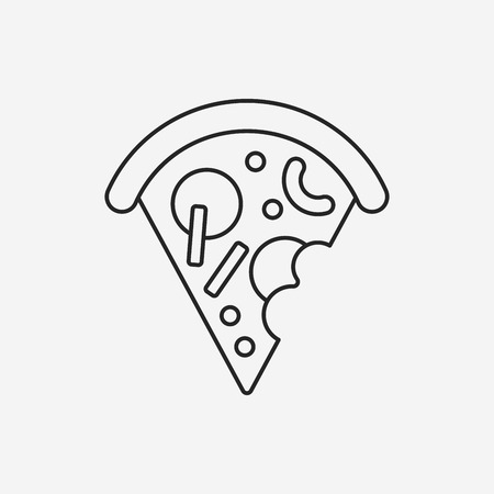 pizza line iconのイラスト素材