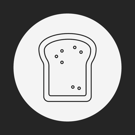bread toast line iconのイラスト素材