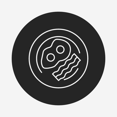 breakfast line iconのイラスト素材