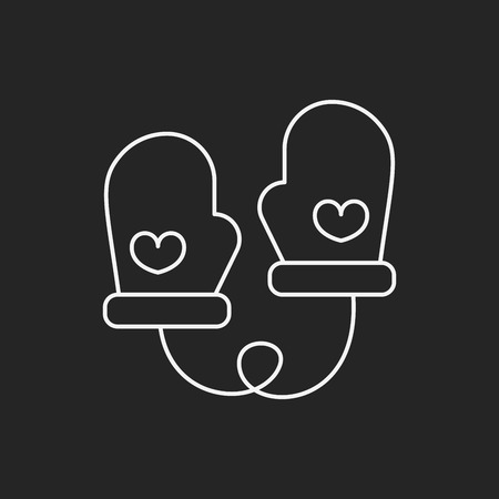 baby gloves line iconのイラスト素材