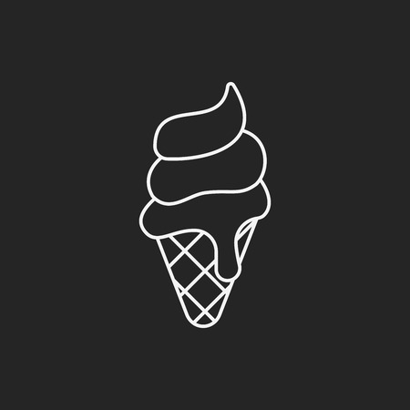 ice cream line iconのイラスト素材