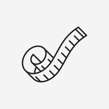 measuring tape line iconのイラスト素材