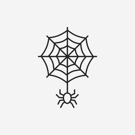 halloween spider line iconのイラスト素材