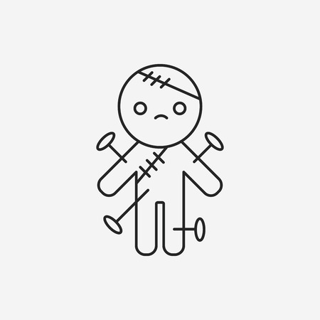 halloween monster line iconのイラスト素材