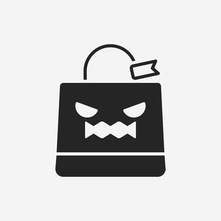 halloween shopping bag iconのイラスト素材