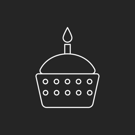 birthday cake line iconのイラスト素材