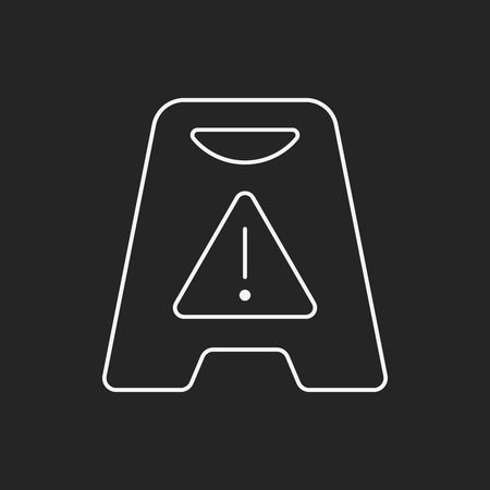caution wet floor line iconのイラスト素材