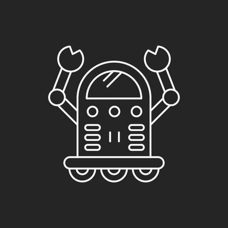 Space machine robot line iconのイラスト素材