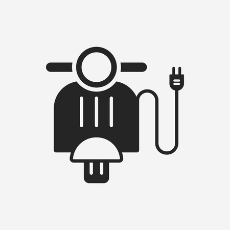 Environmental protection concept green motor bike iconのイラスト素材