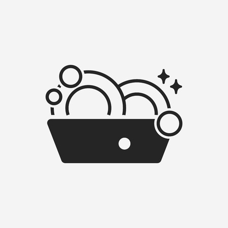 washing dishes iconのイラスト素材