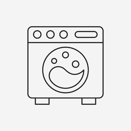 washing machine line iconのイラスト素材