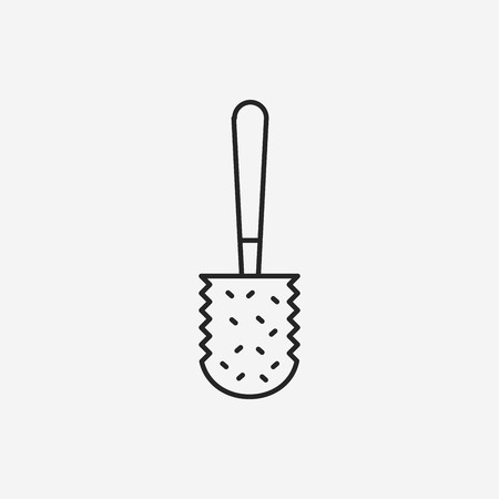 cleaning brush line iconのイラスト素材