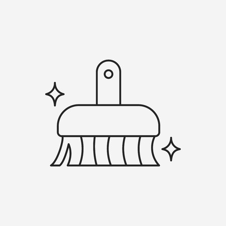 cleaning brush line iconのイラスト素材