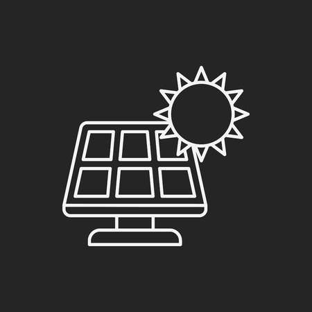 Environmental protection concept solar energy line iconのイラスト素材