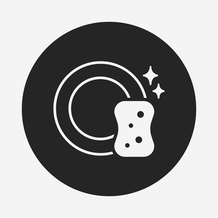 washing dishes iconのイラスト素材