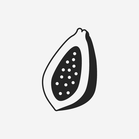 fruits papaya iconのイラスト素材