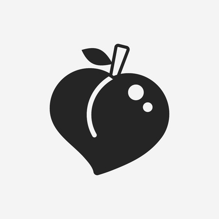 fruits peach iconのイラスト素材