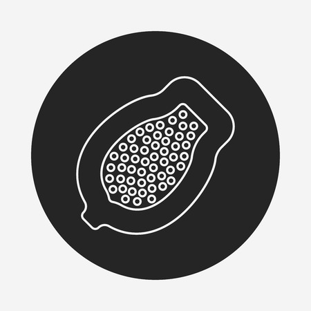 fruits papaya line iconのイラスト素材