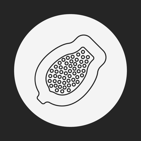 fruits papaya line iconのイラスト素材