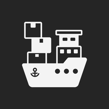 logistics ship iconのイラスト素材