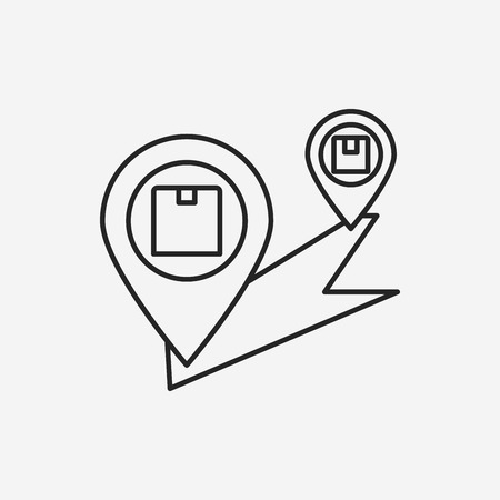 logistics freight map line iconのイラスト素材