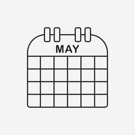 calendar line iconのイラスト素材